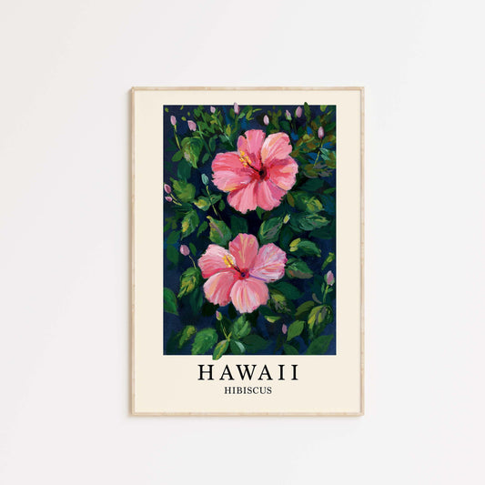 Hibiscus- Hawaii's State Flower- Gouache art- Flower art
