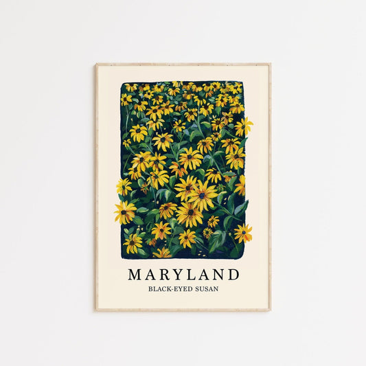 Black-eyed Susan- Maryland's State Flower- Gouache art print