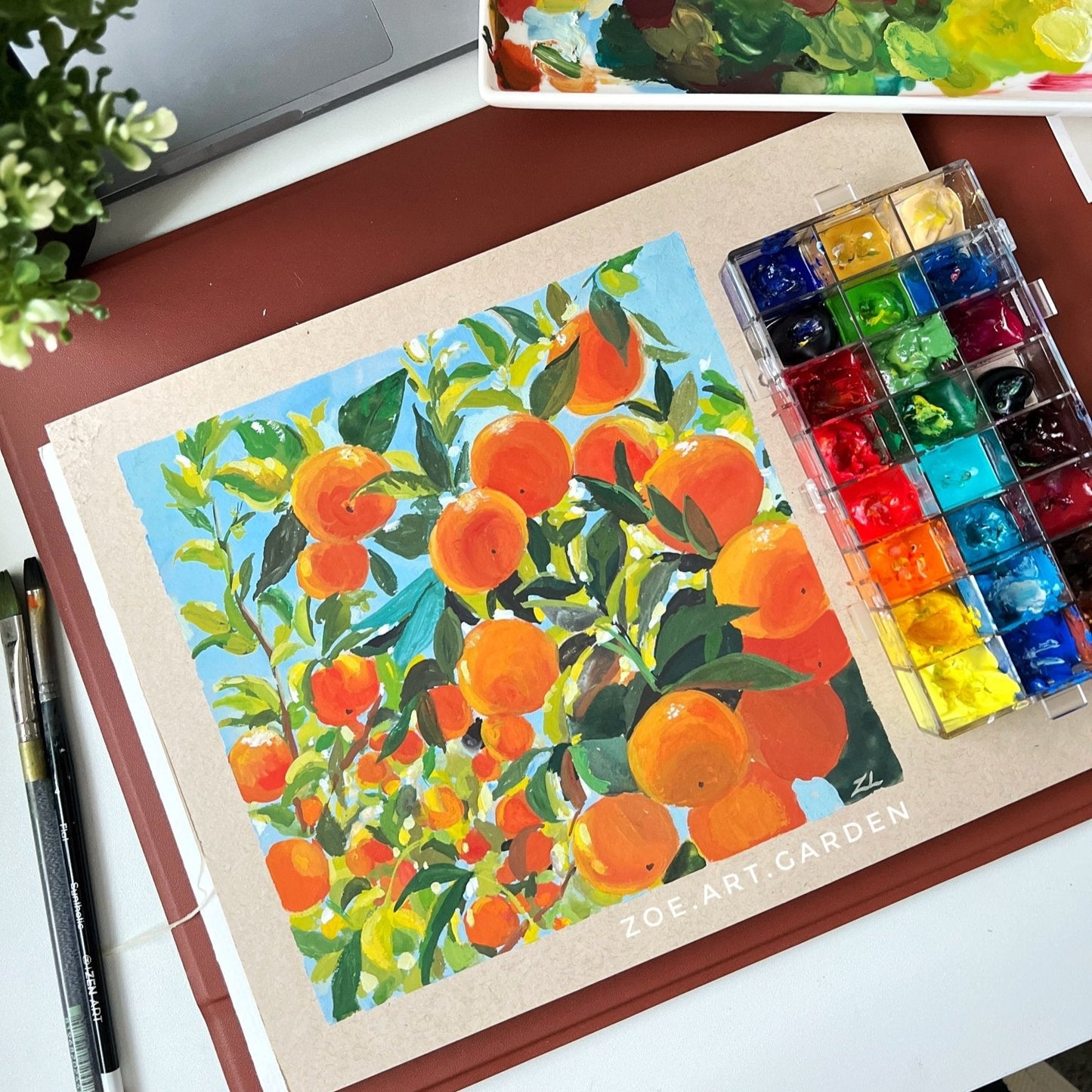 #art print #zoe art garden
#gouache painting #natural painting