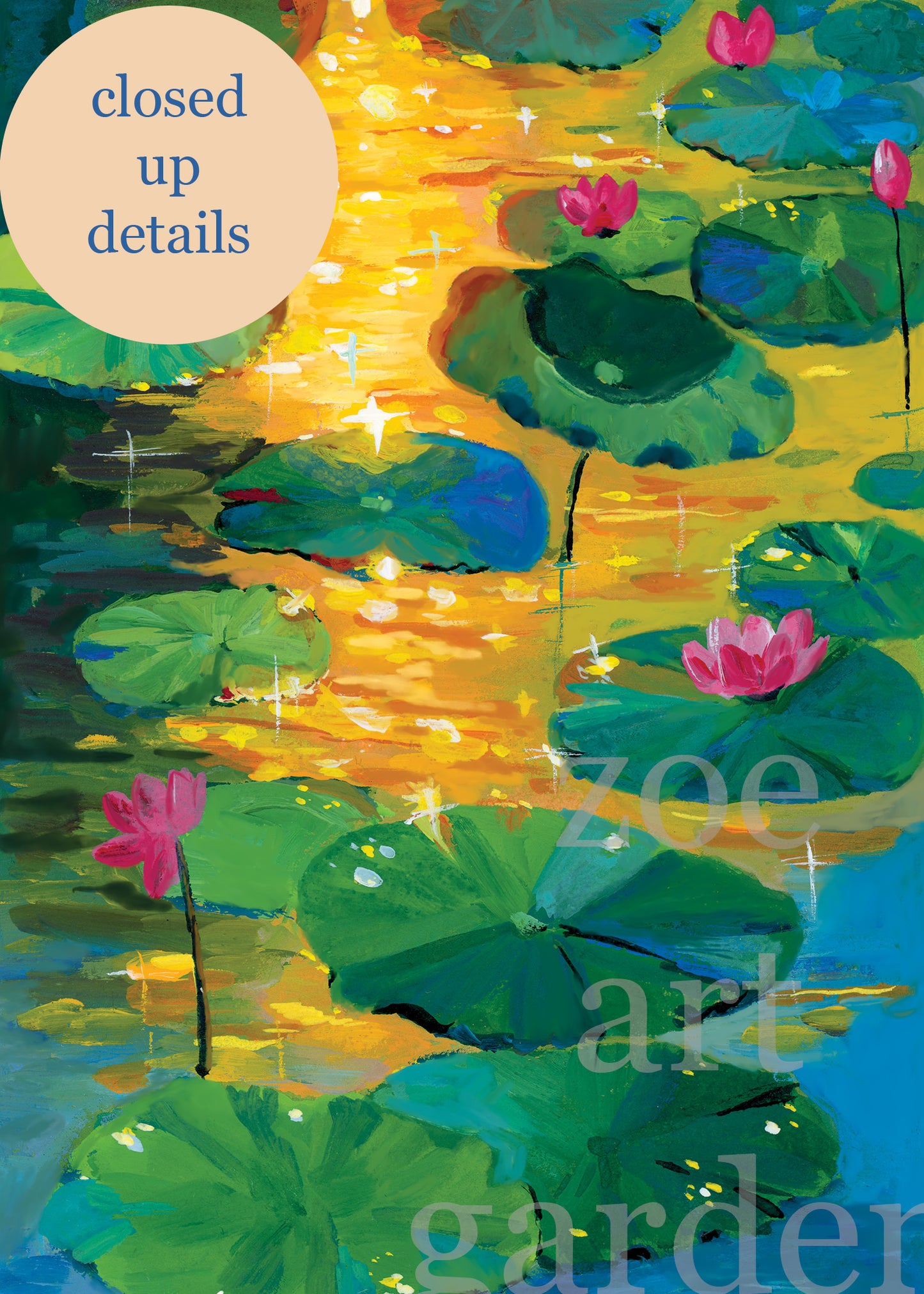 Lotus Pond at Sunset – Glowing Nature Art Print