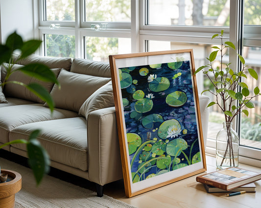 Waterlily pond in summer- Wall art print