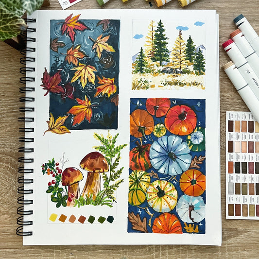 AUTUMN'S FAREWELL: CREATE A MARKER MOOD BOARD - Zoe Art Garden