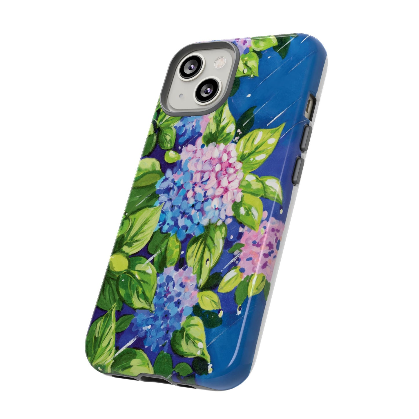 Hydrangeas Flower in the rain- Tough Phone Cases