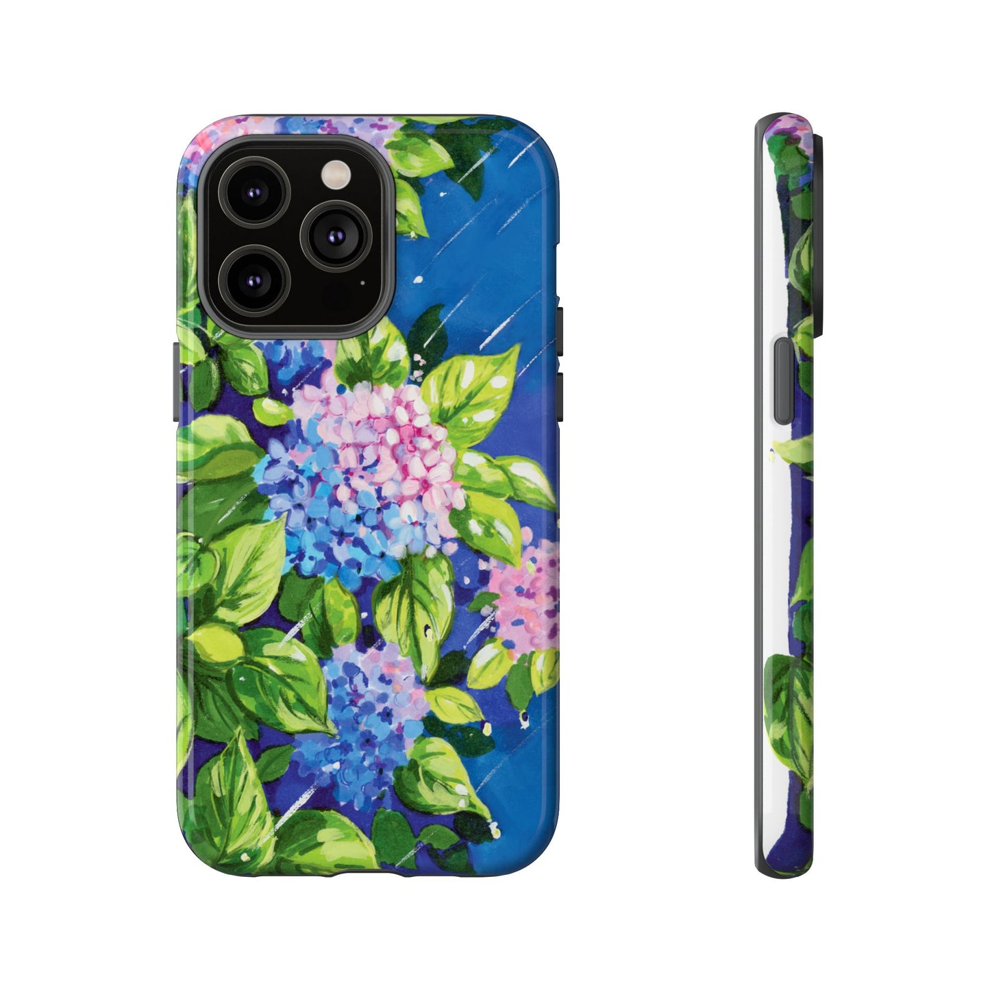 Hydrangeas Flower in the rain- Tough Phone Cases