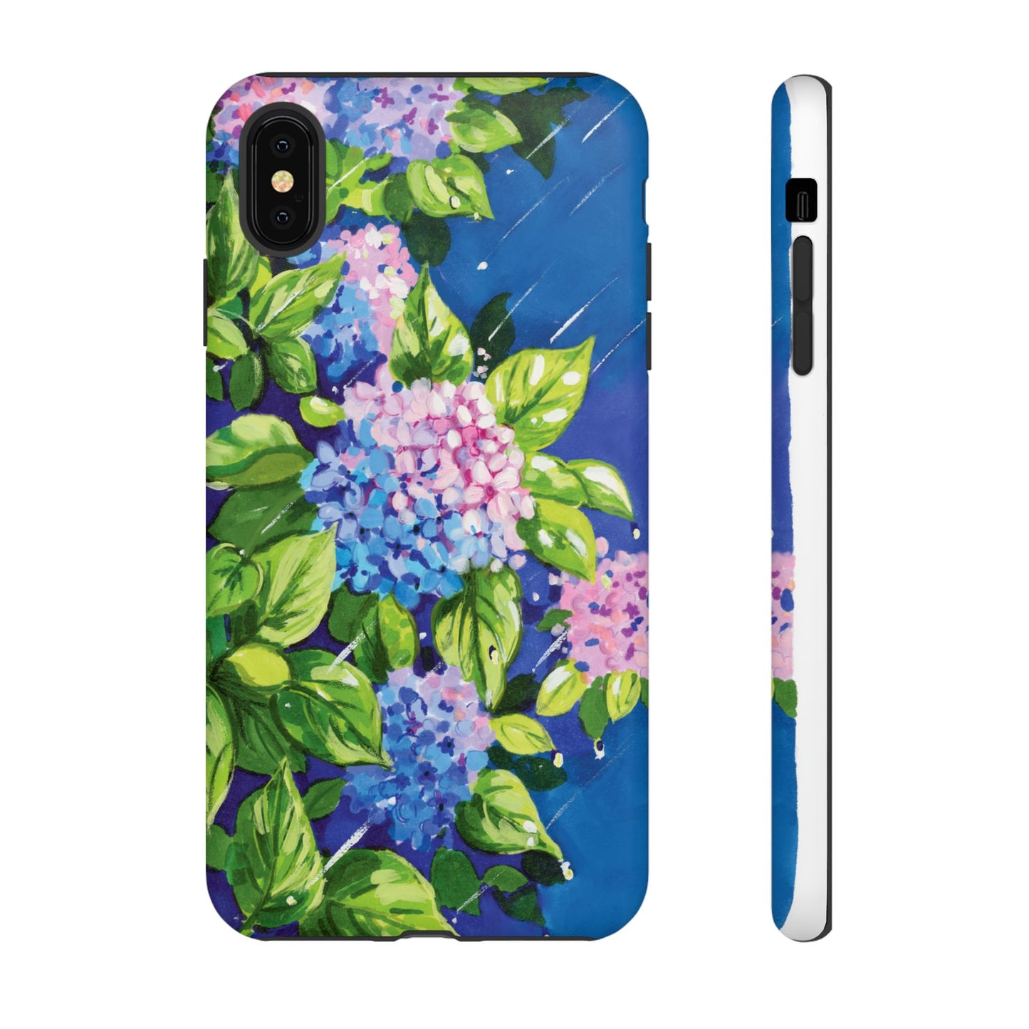 Hydrangeas Flower in the rain- Tough Phone Cases