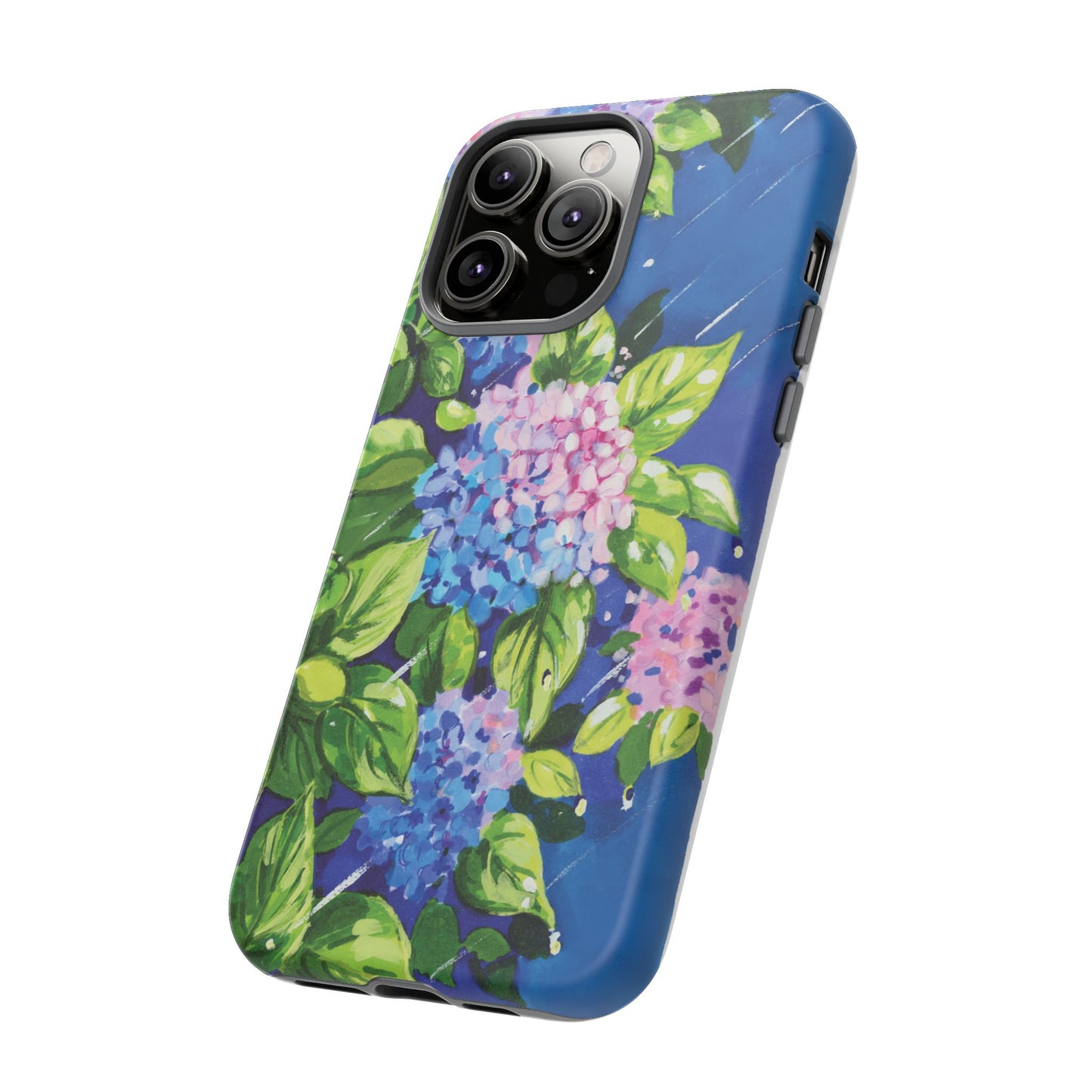 Hydrangeas Flower in the rain- Tough Phone Cases