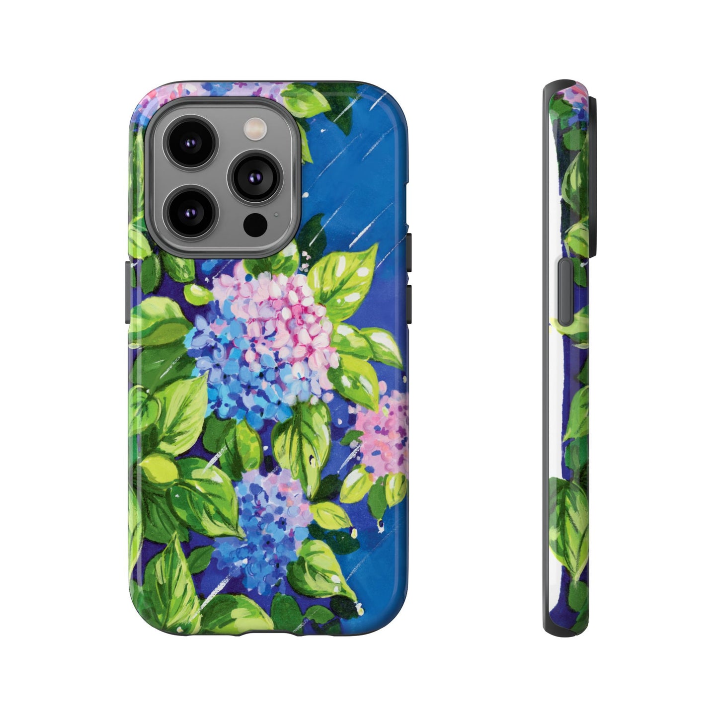 Hydrangeas Flower in the rain- Tough Phone Cases