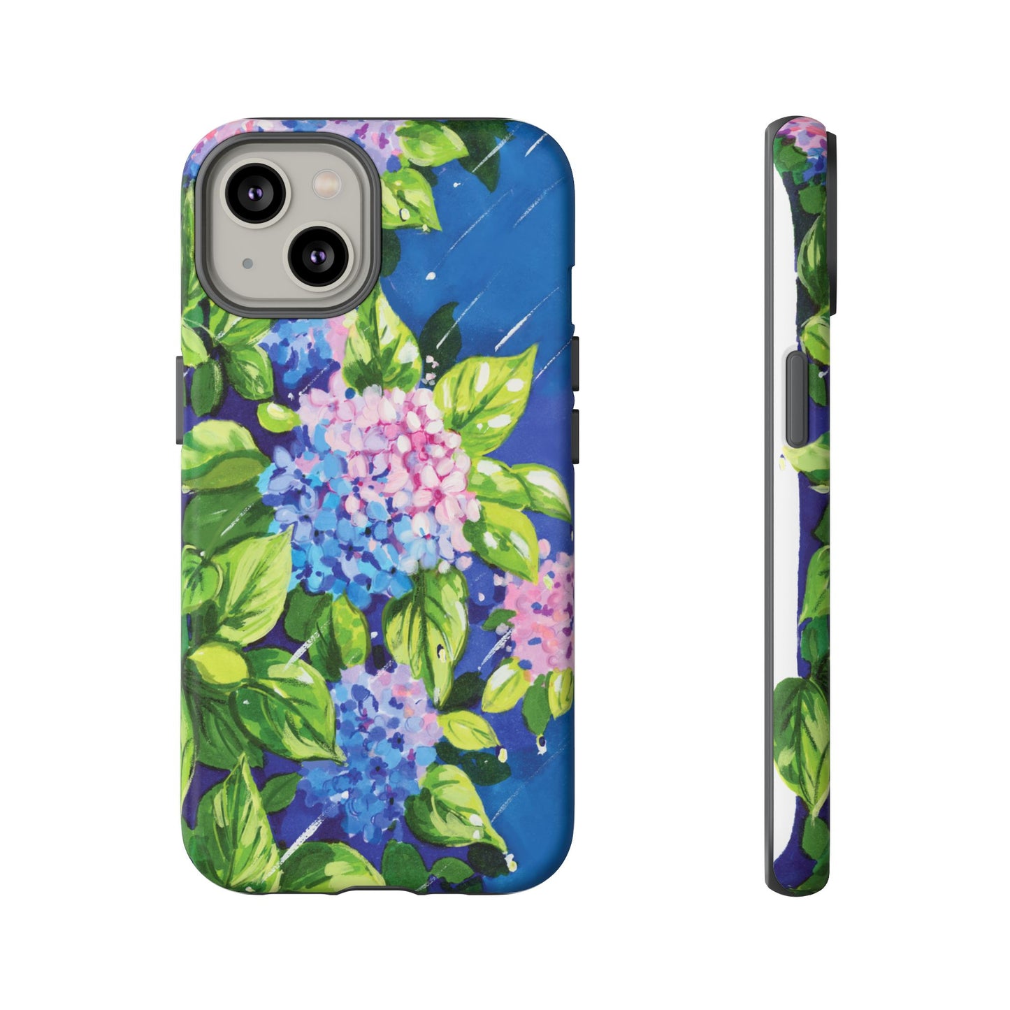 Hydrangeas Flower in the rain- Tough Phone Cases