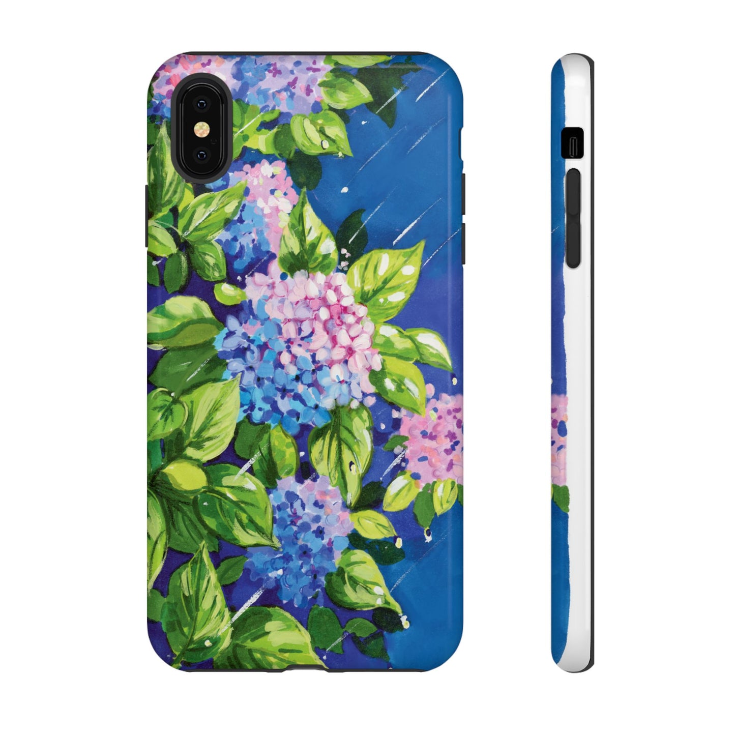 Hydrangeas Flower in the rain- Tough Phone Cases