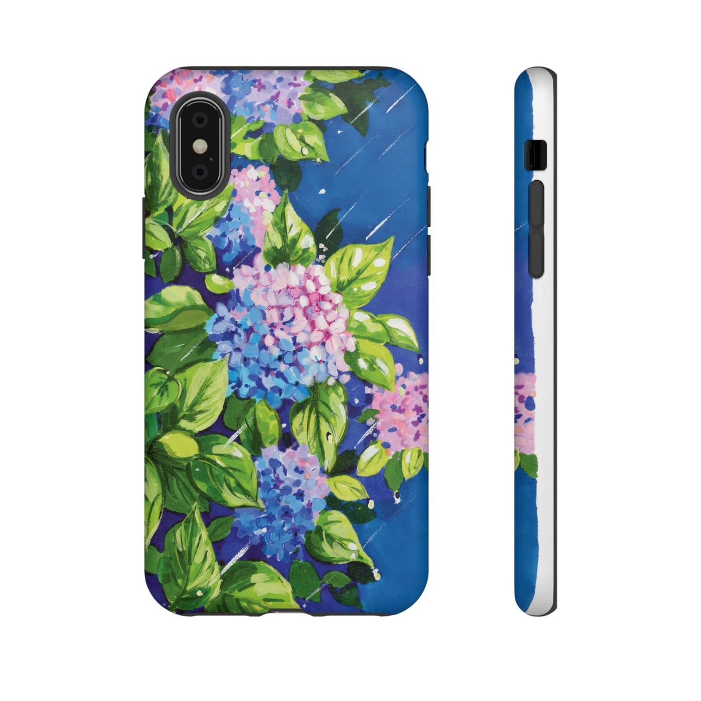 Hydrangeas Flower in the rain- Tough Phone Cases