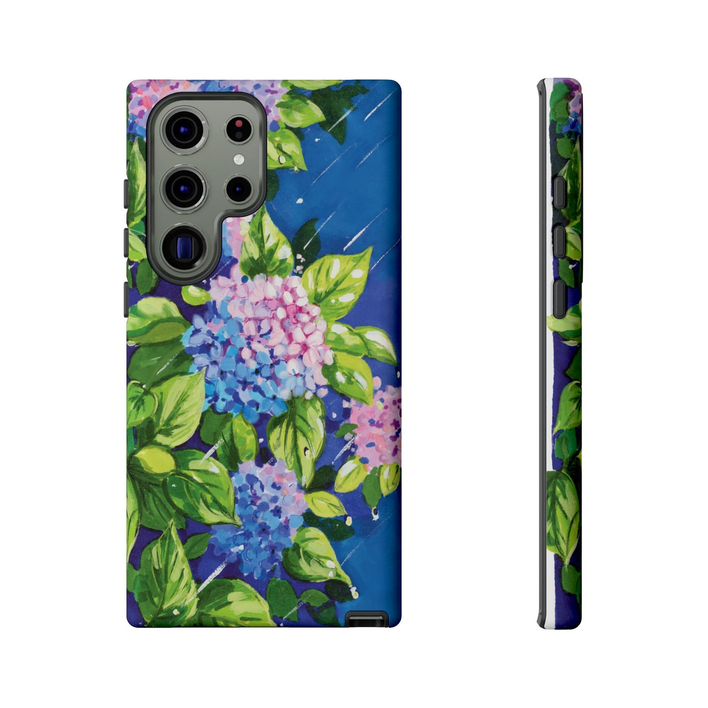 Hydrangeas Flower in the rain- Tough Phone Cases