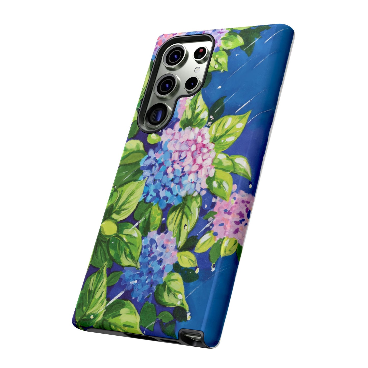 Hydrangeas Flower in the rain- Tough Phone Cases