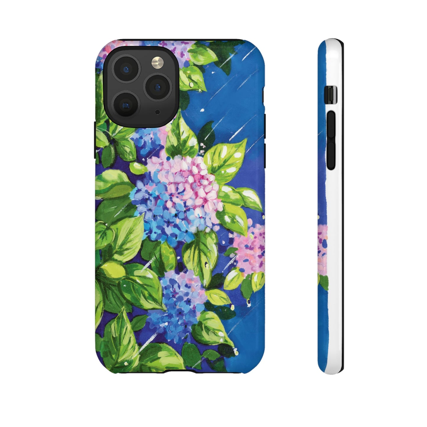 Hydrangeas Flower in the rain- Tough Phone Cases