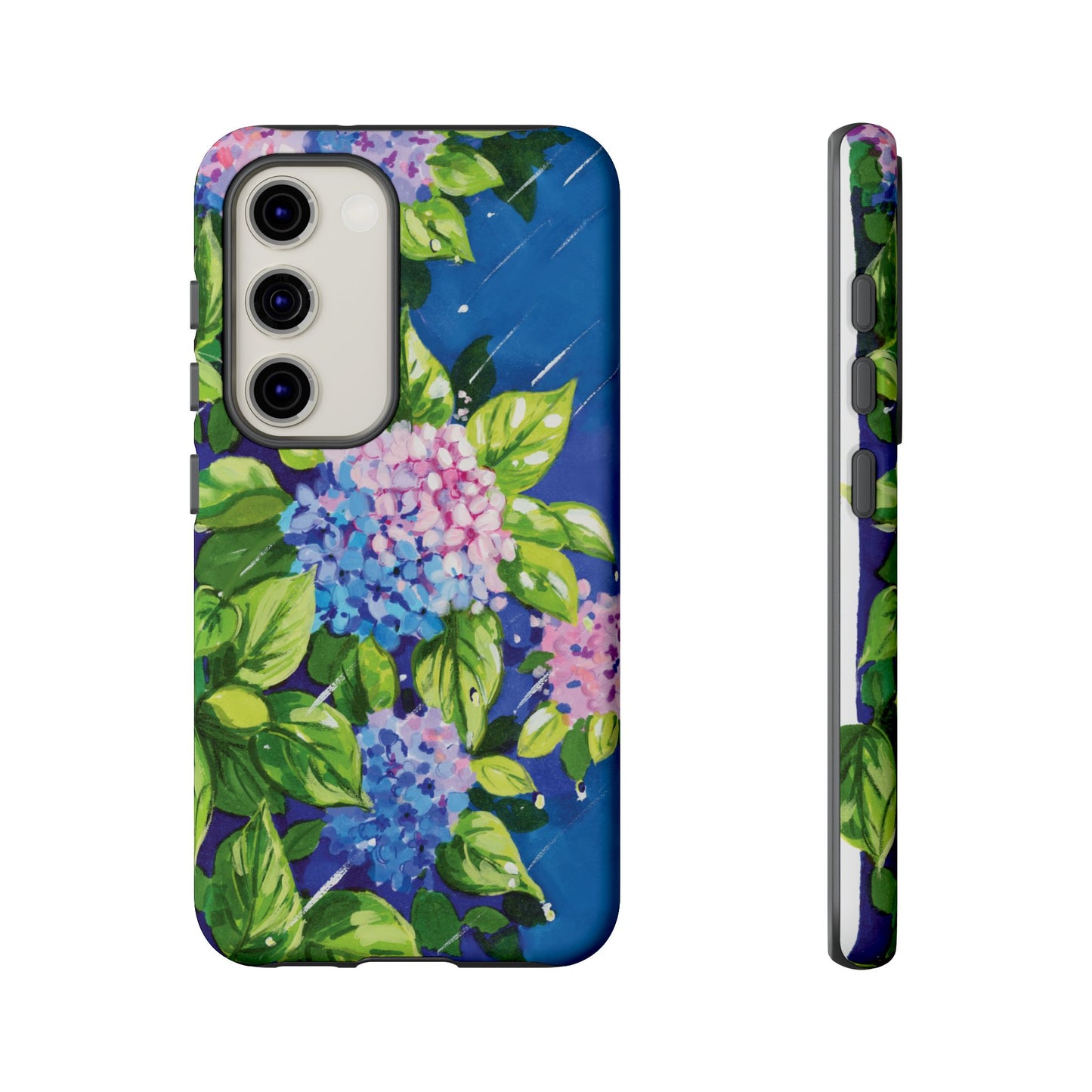 Hydrangeas Flower in the rain- Tough Phone Cases