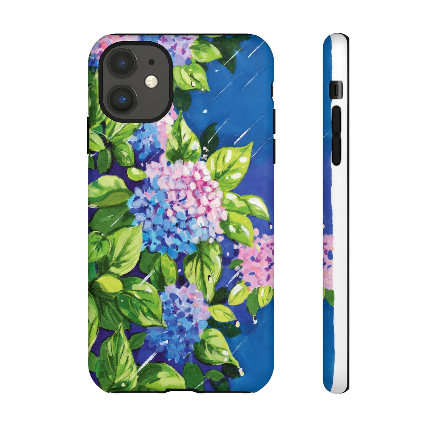 Hydrangeas Flower in the rain- Tough Phone Cases