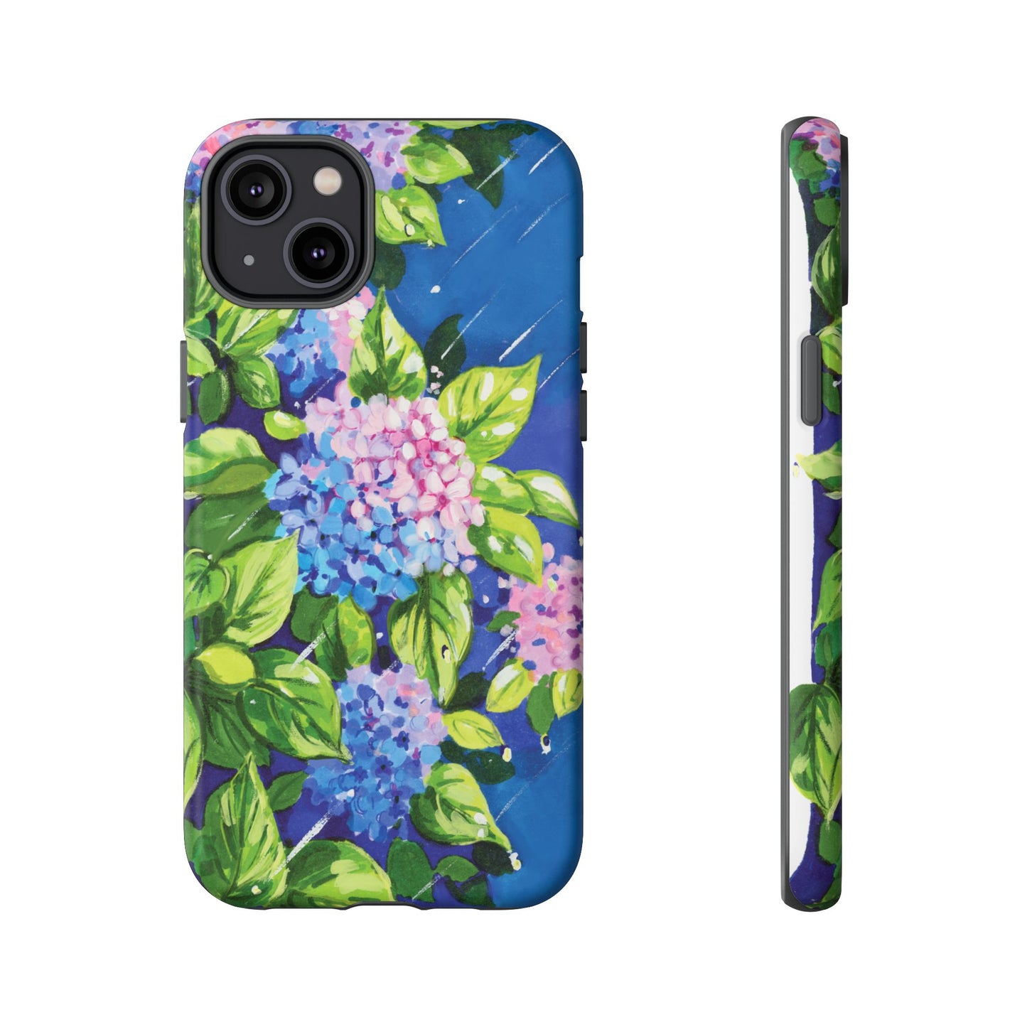 Hydrangeas Flower in the rain- Tough Phone Cases