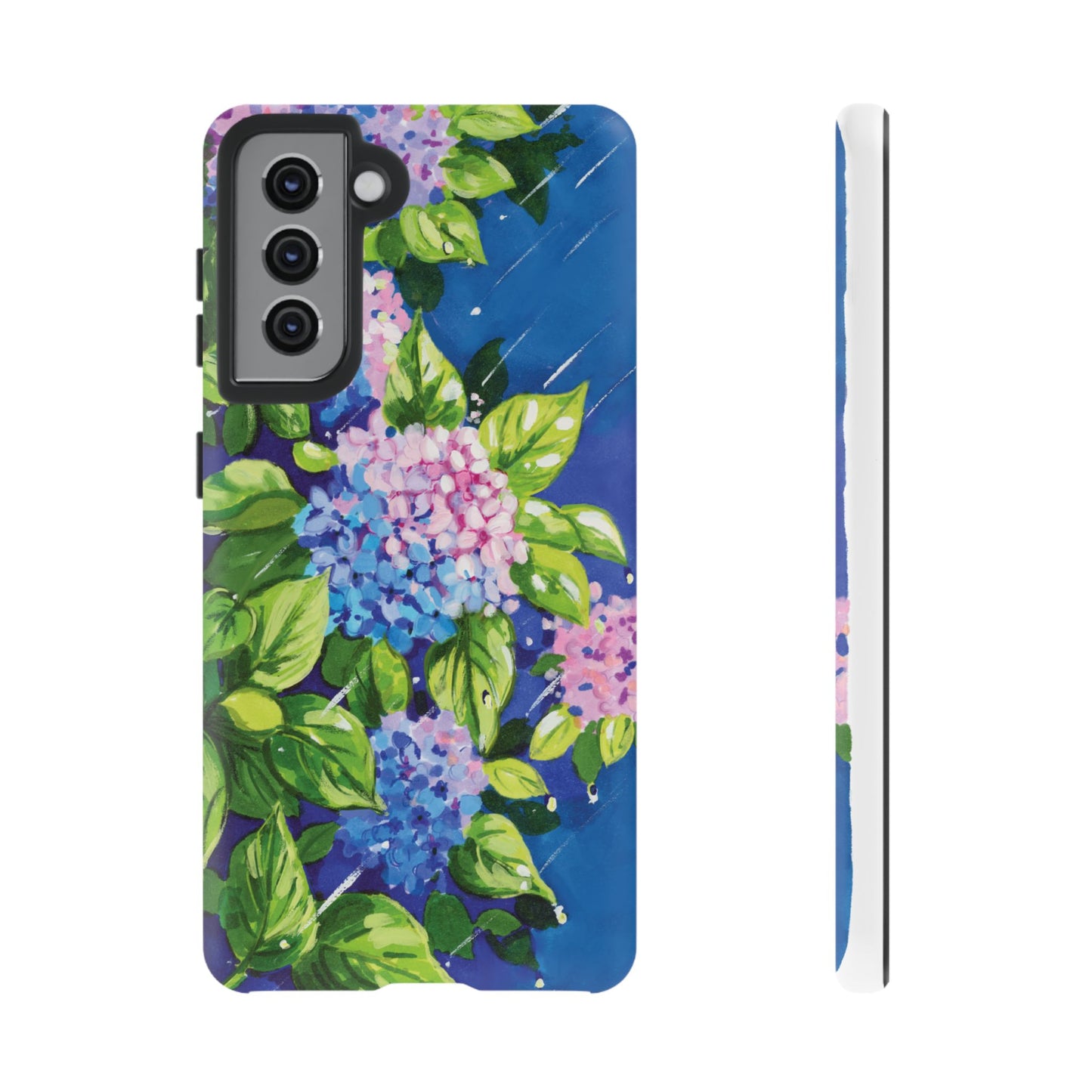 Hydrangeas Flower in the rain- Tough Phone Cases