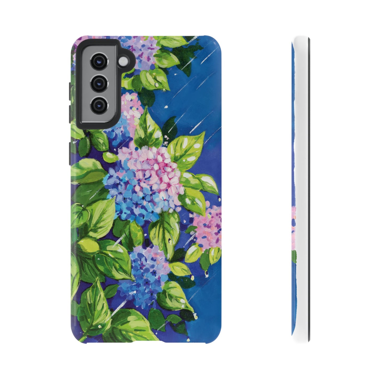 Hydrangeas Flower in the rain- Tough Phone Cases