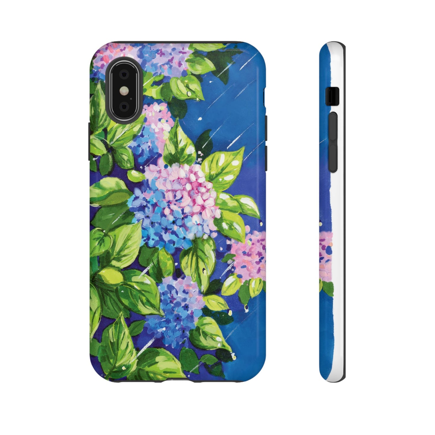 Hydrangeas Flower in the rain- Tough Phone Cases