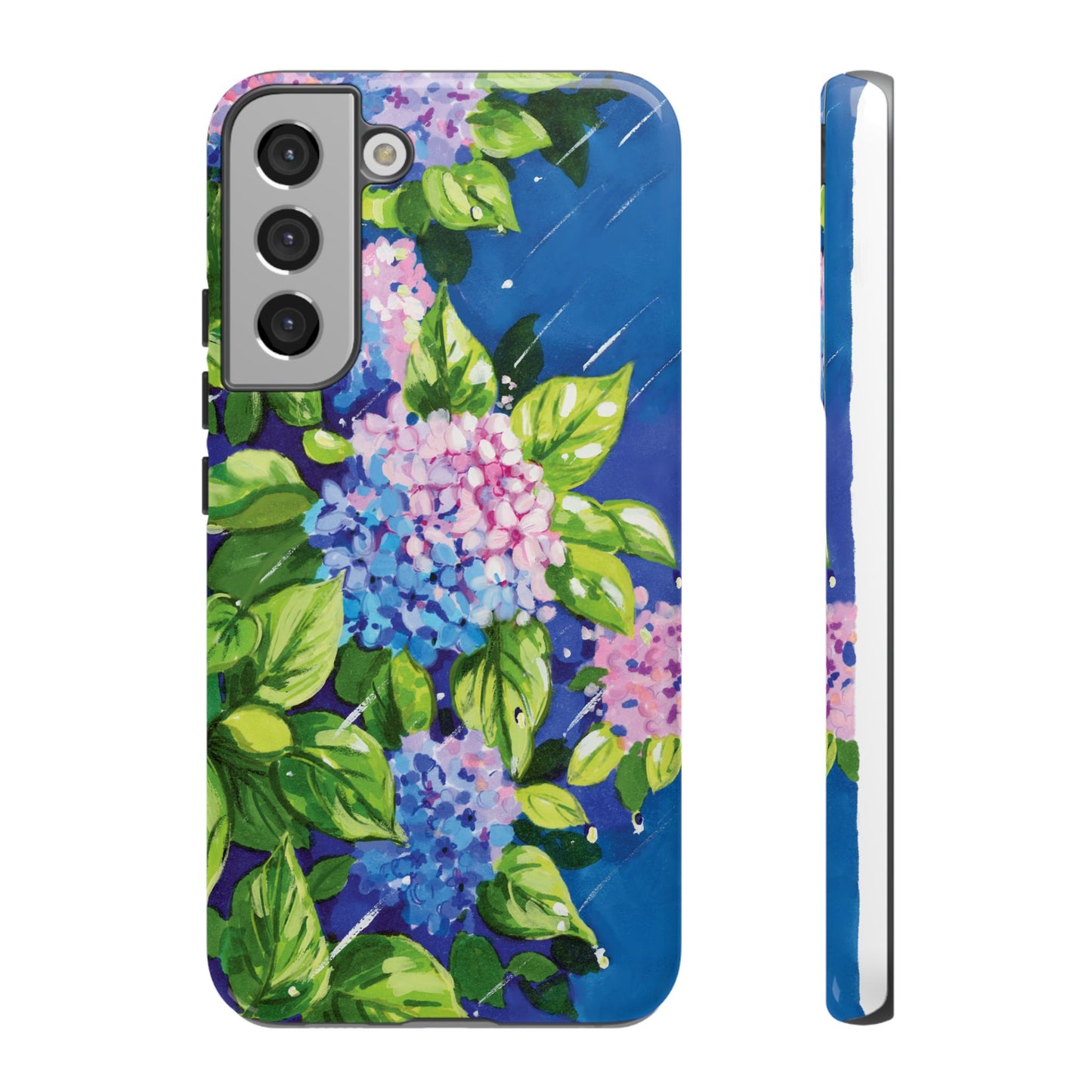 Hydrangeas Flower in the rain- Tough Phone Cases