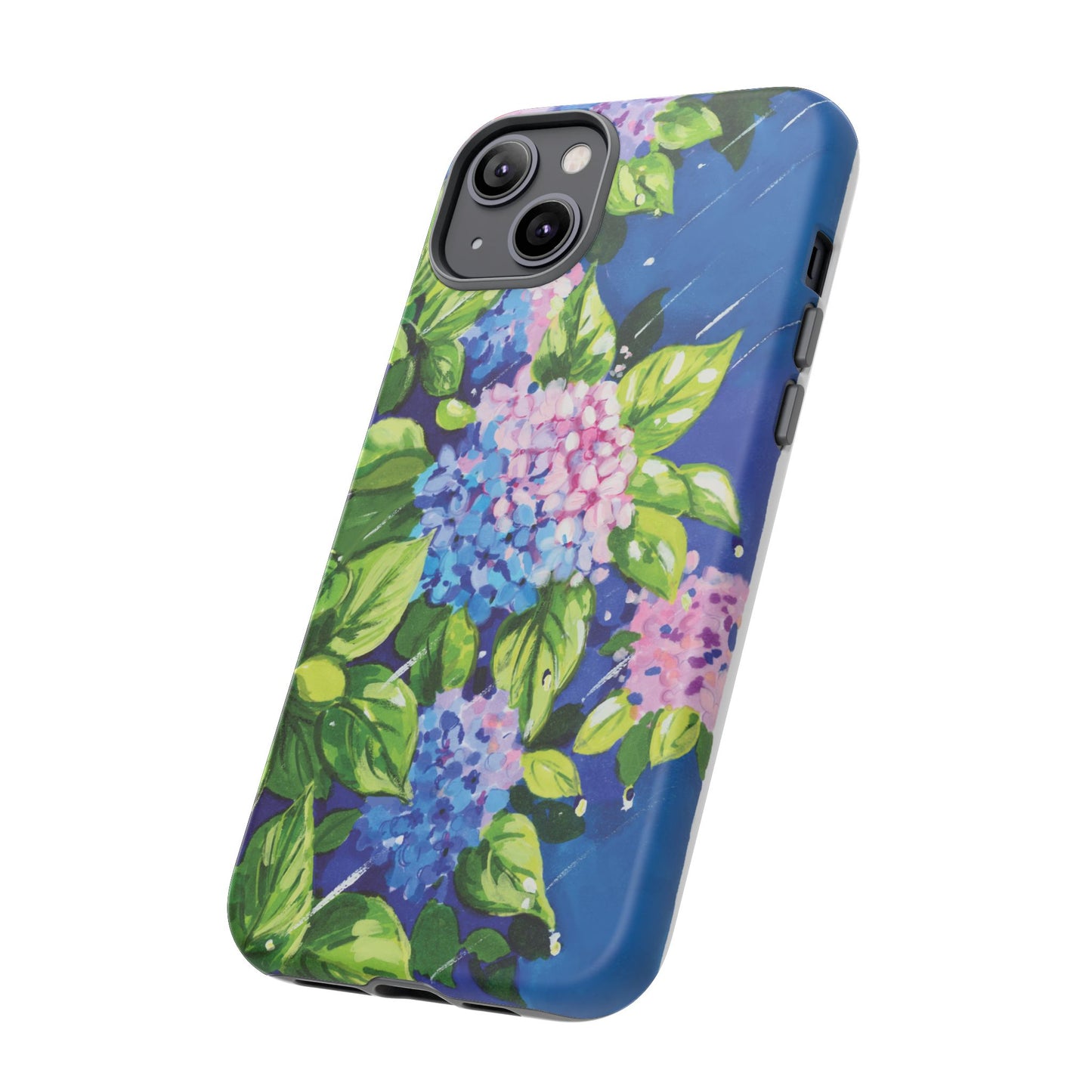 Hydrangeas Flower in the rain- Tough Phone Cases