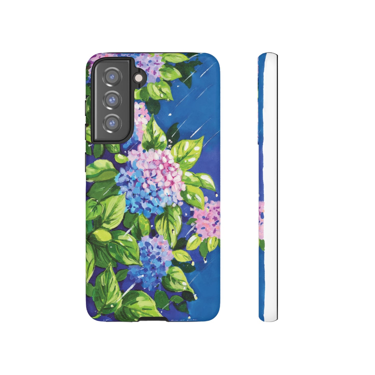 Hydrangeas Flower in the rain- Tough Phone Cases