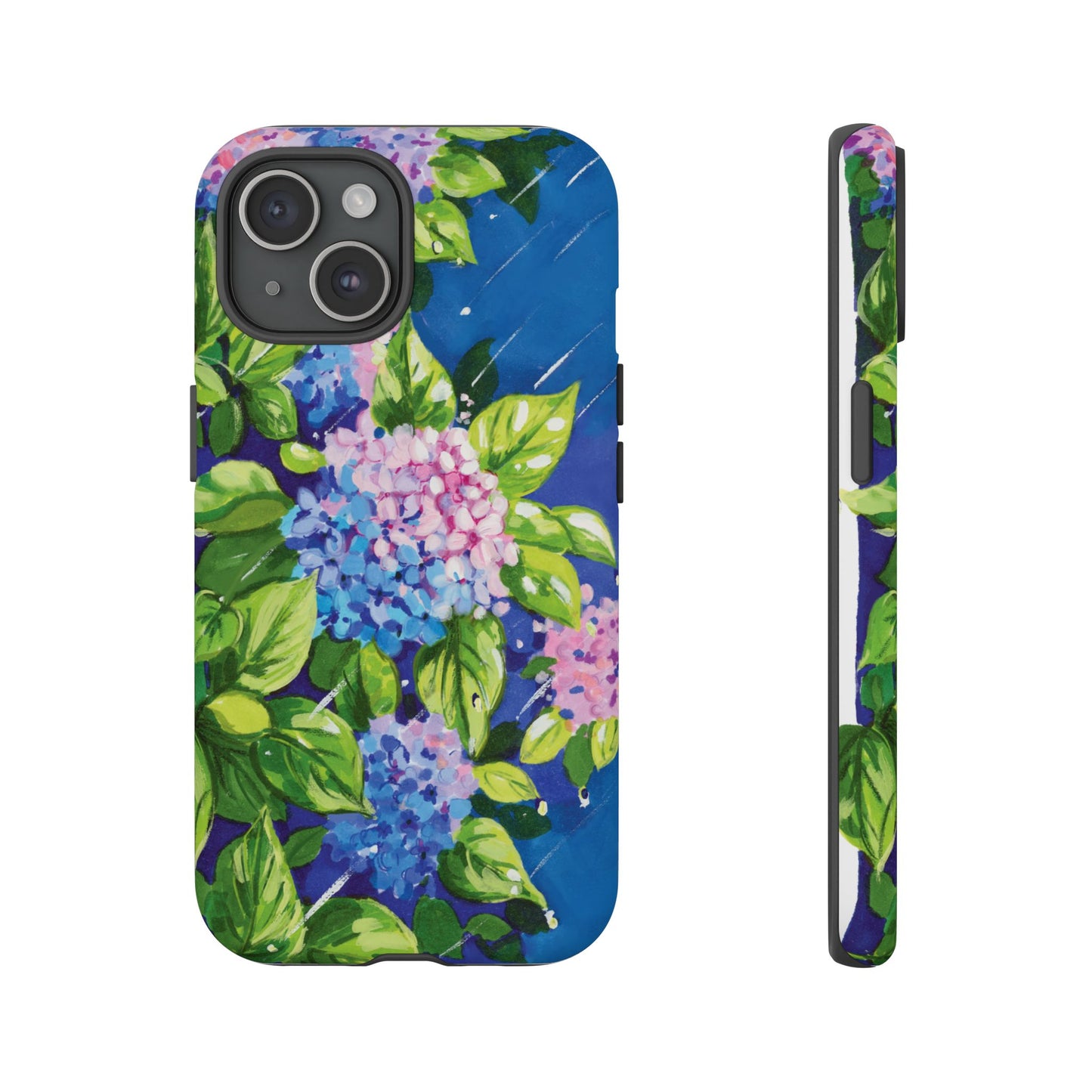 Hydrangeas Flower in the rain- Tough Phone Cases