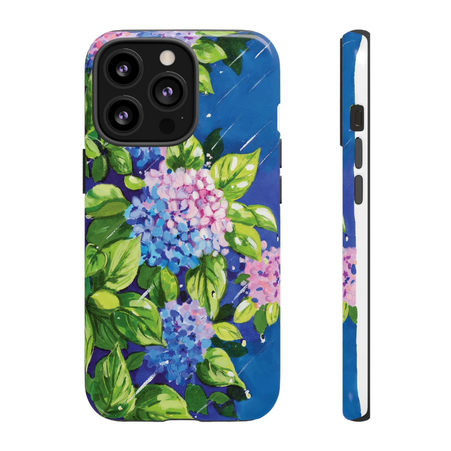 Hydrangeas Flower in the rain- Tough Phone Cases