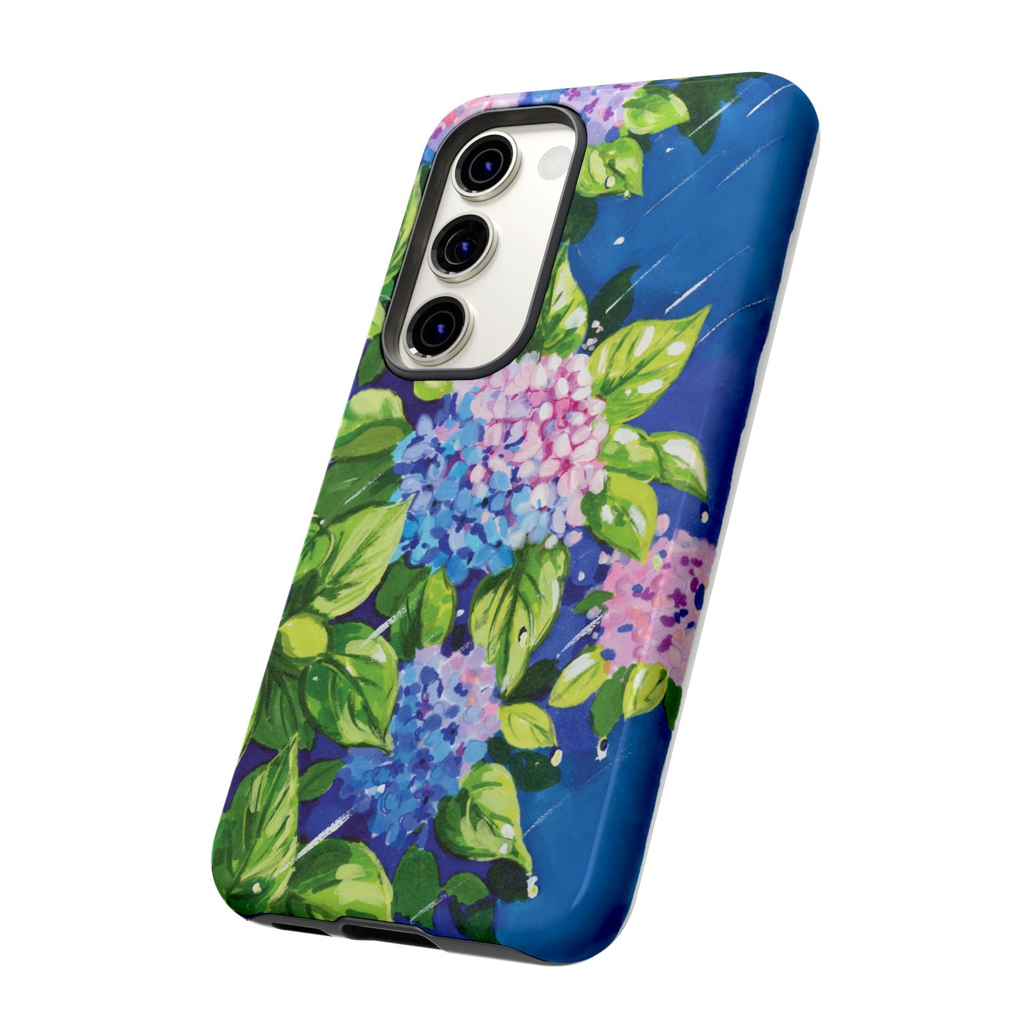 Hydrangeas Flower in the rain- Tough Phone Cases