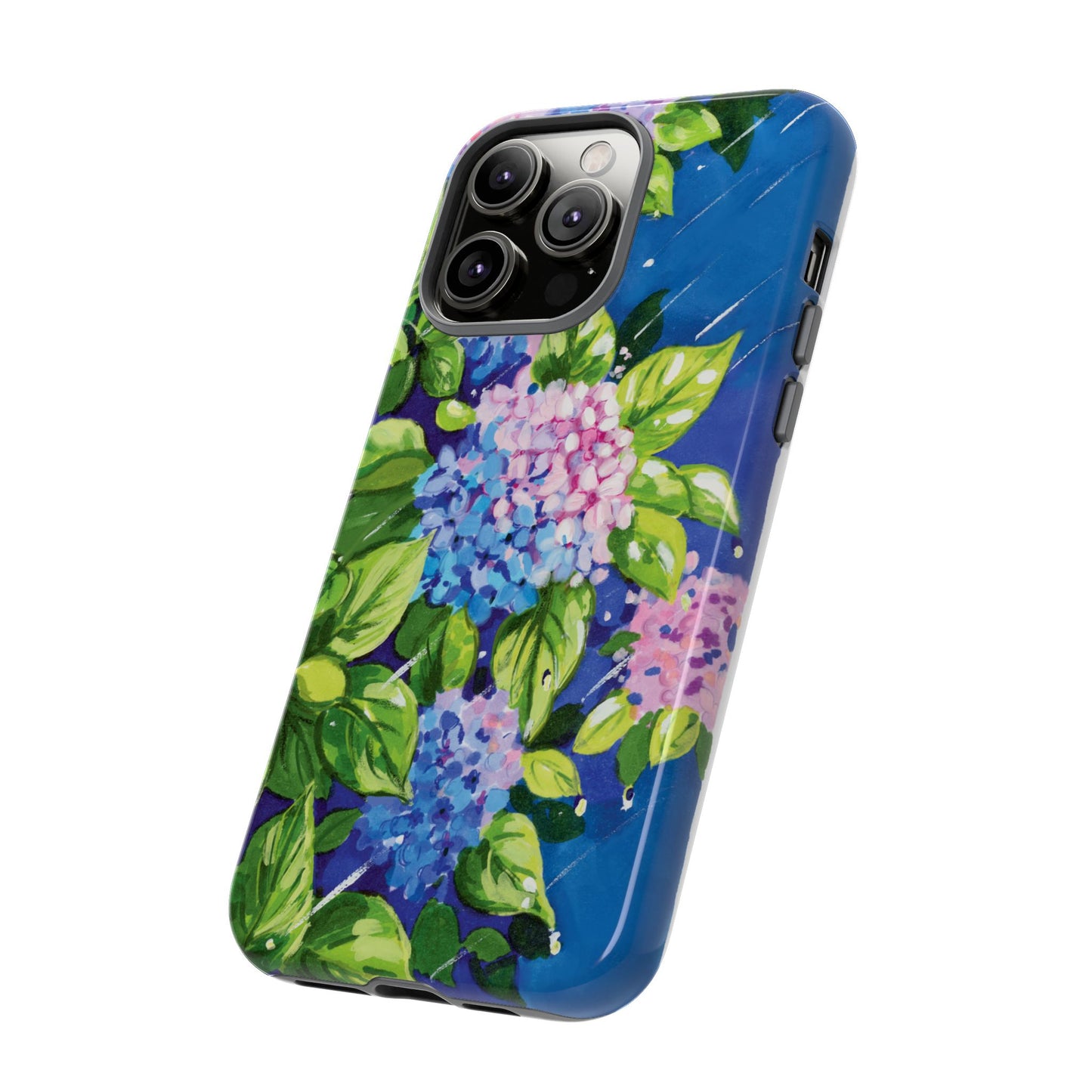 Hydrangeas Flower in the rain- Tough Phone Cases