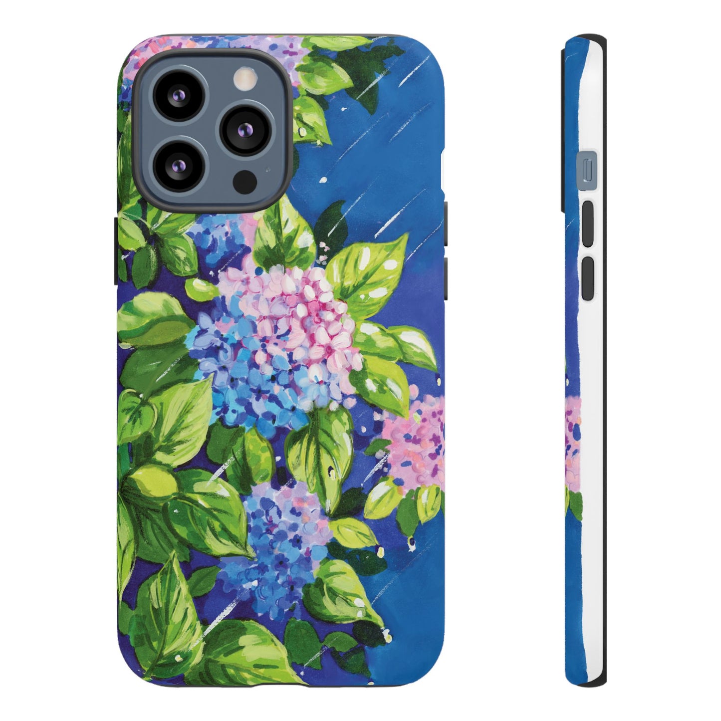 Hydrangeas Flower in the rain- Tough Phone Cases