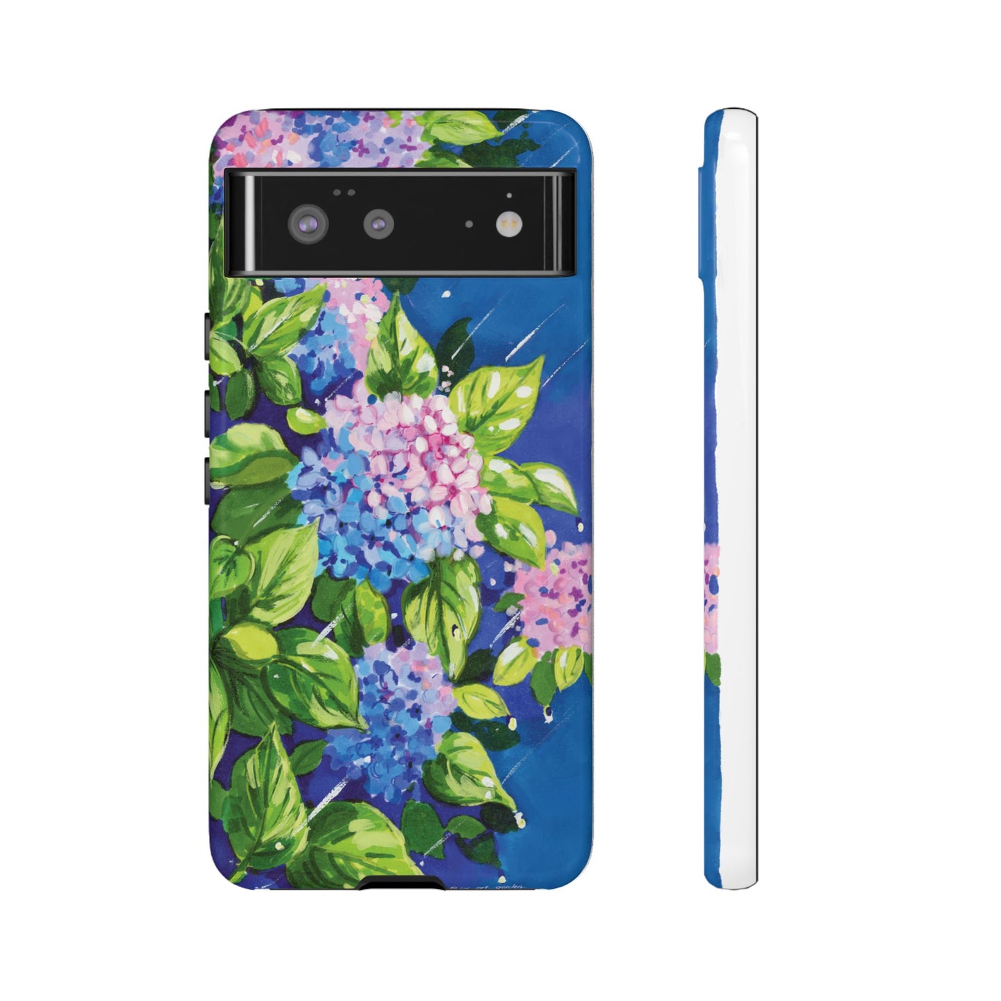 Hydrangeas Flower in the rain- Tough Phone Cases