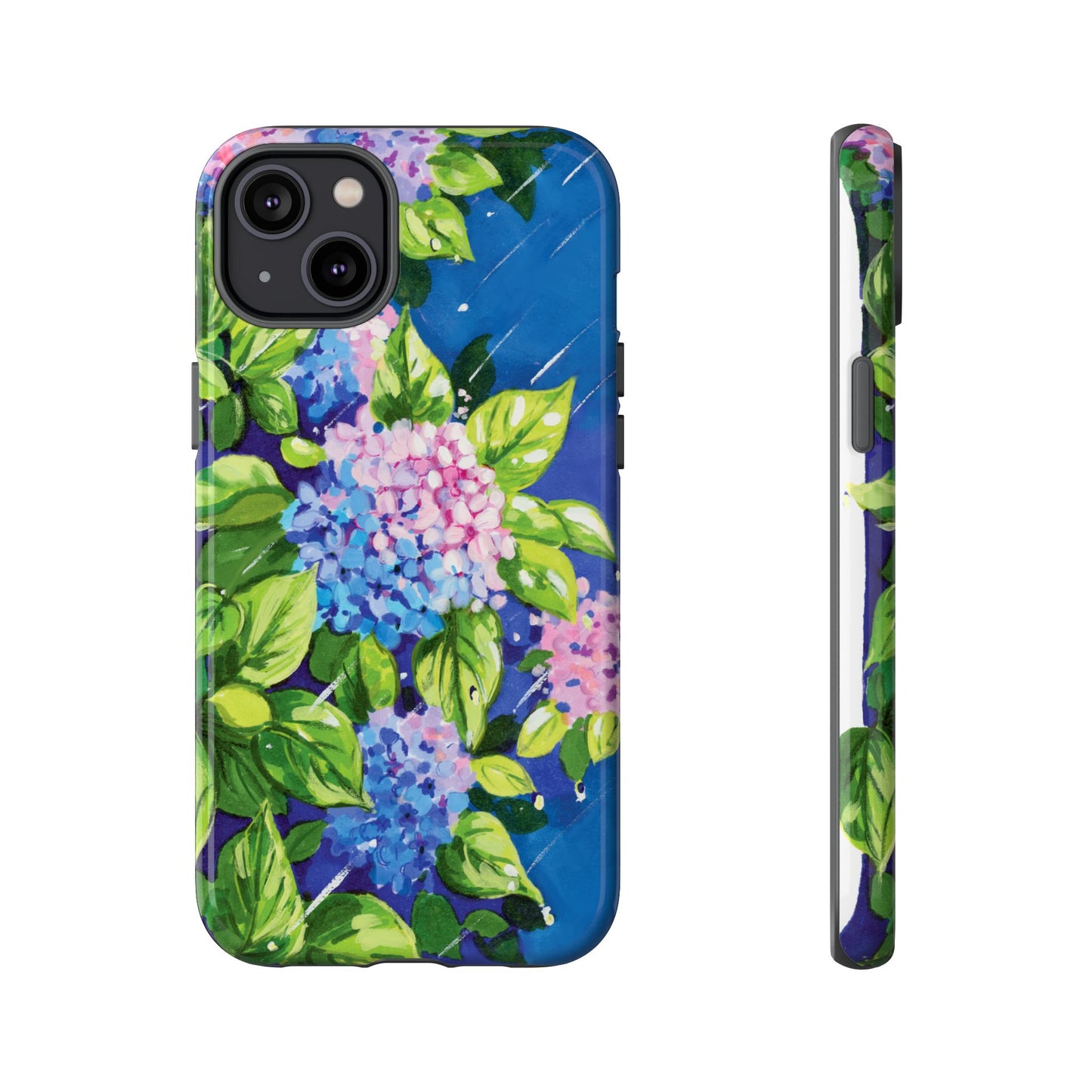 Hydrangeas Flower in the rain- Tough Phone Cases