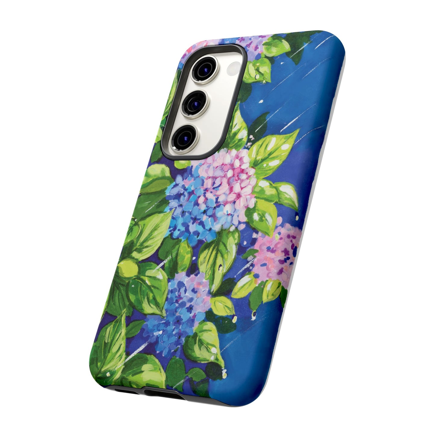 Hydrangeas Flower in the rain- Tough Phone Cases