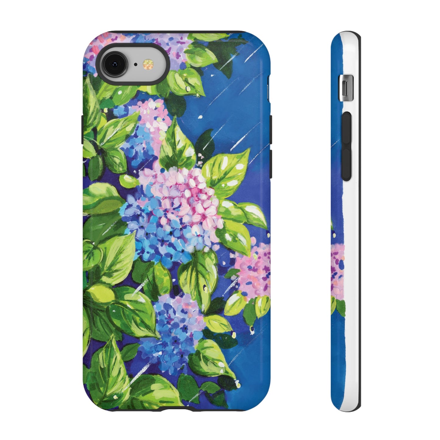 Hydrangeas Flower in the rain- Tough Phone Cases