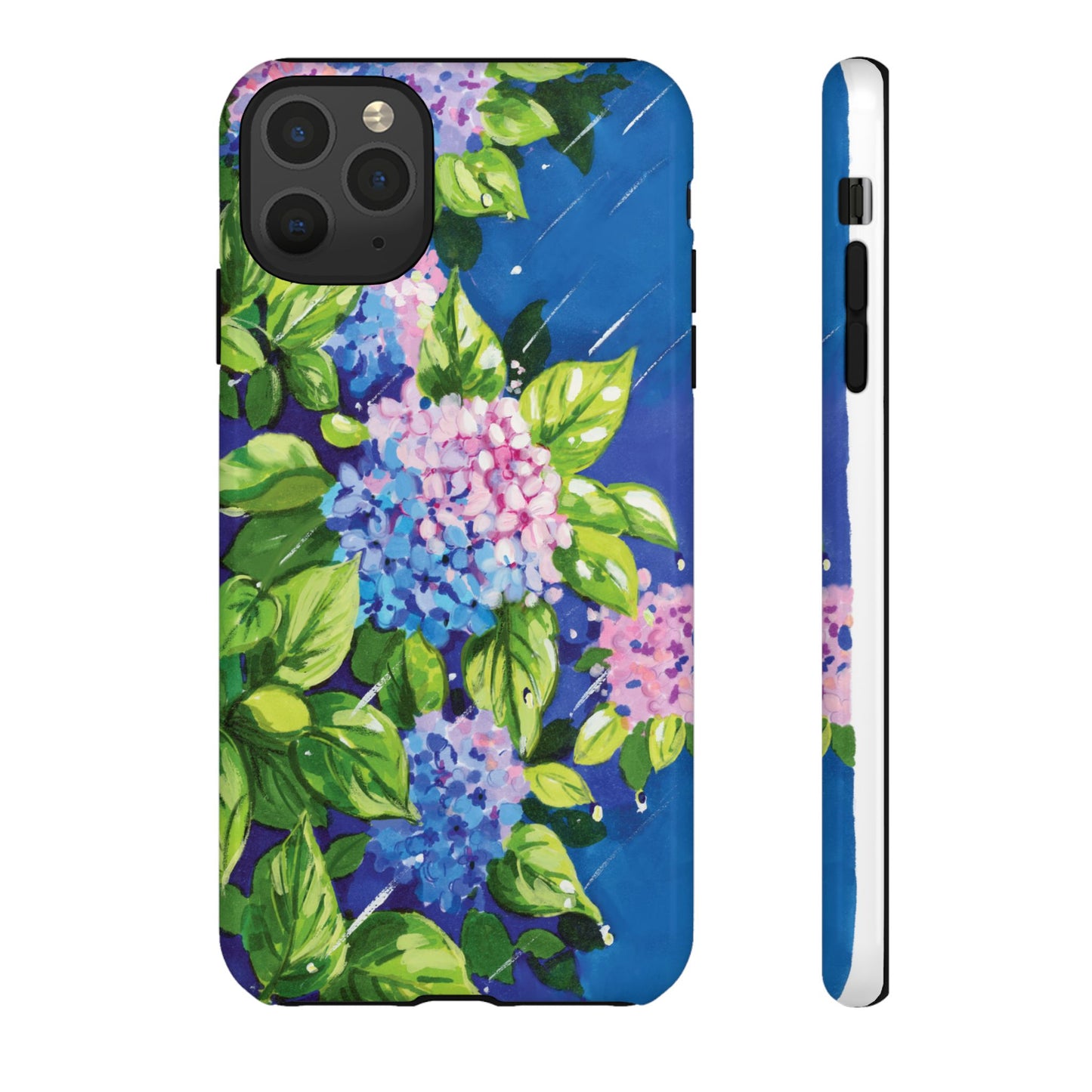 Hydrangeas Flower in the rain- Tough Phone Cases