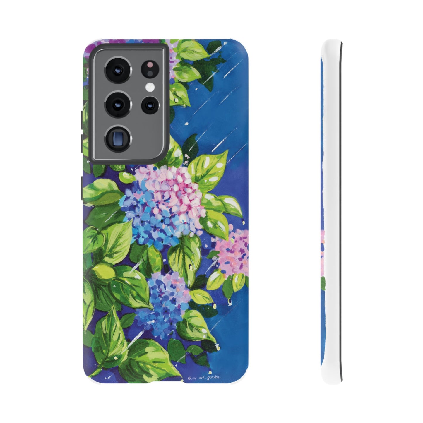 Hydrangeas Flower in the rain- Tough Phone Cases