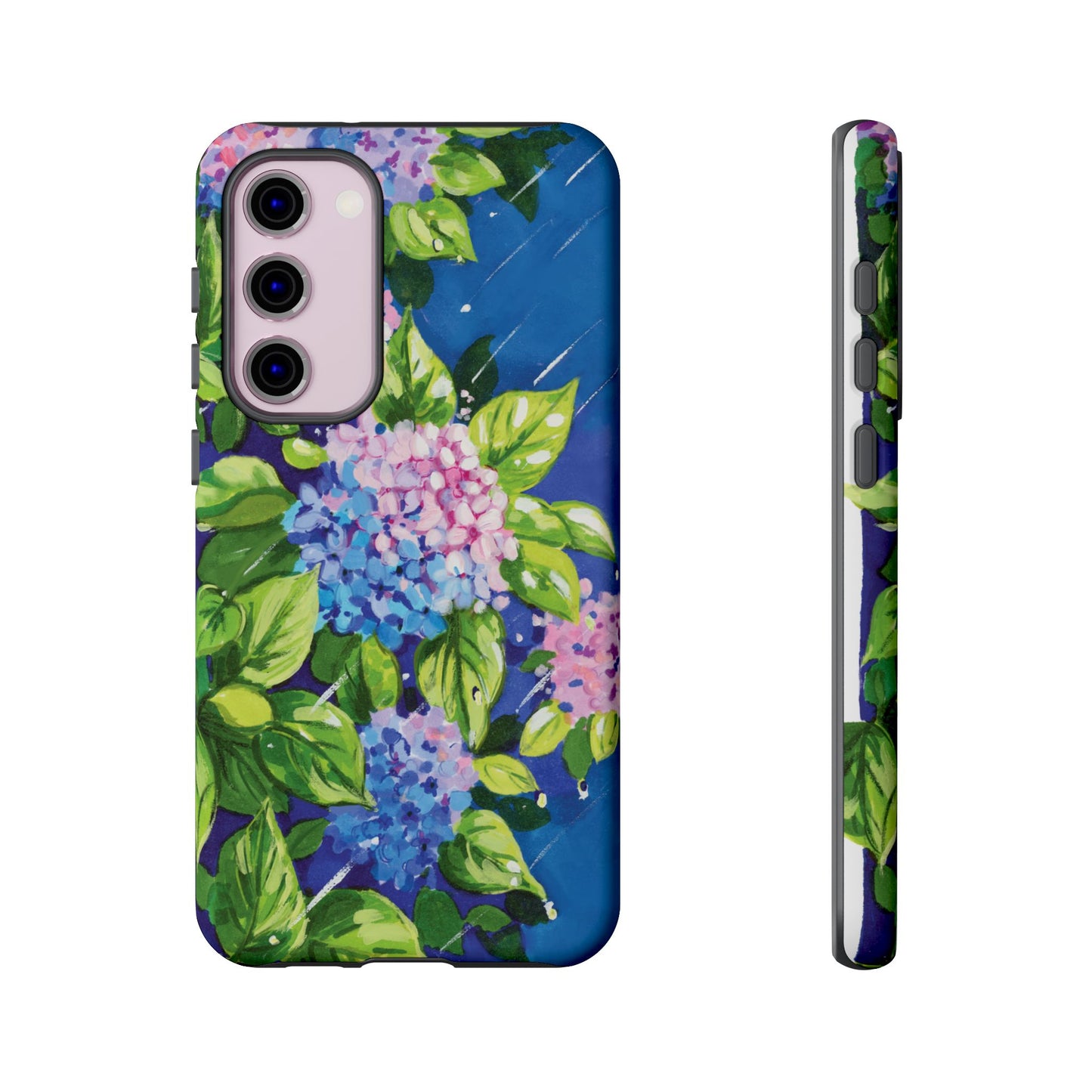 Hydrangeas Flower in the rain- Tough Phone Cases