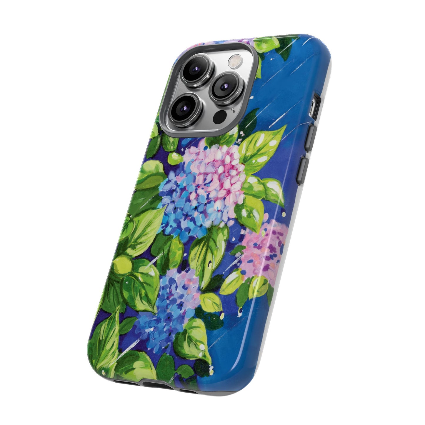 Hydrangeas Flower in the rain- Tough Phone Cases