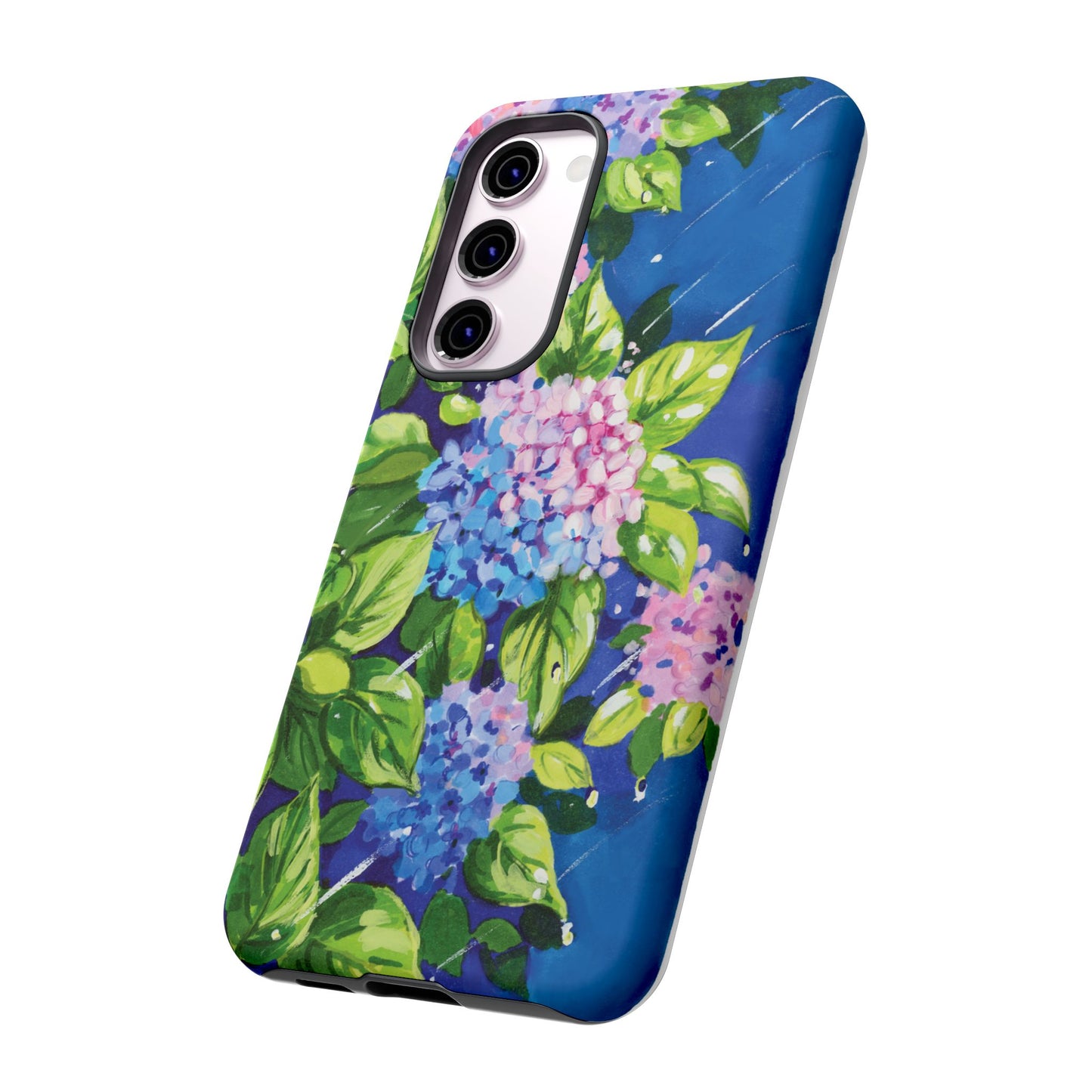 Hydrangeas Flower in the rain- Tough Phone Cases