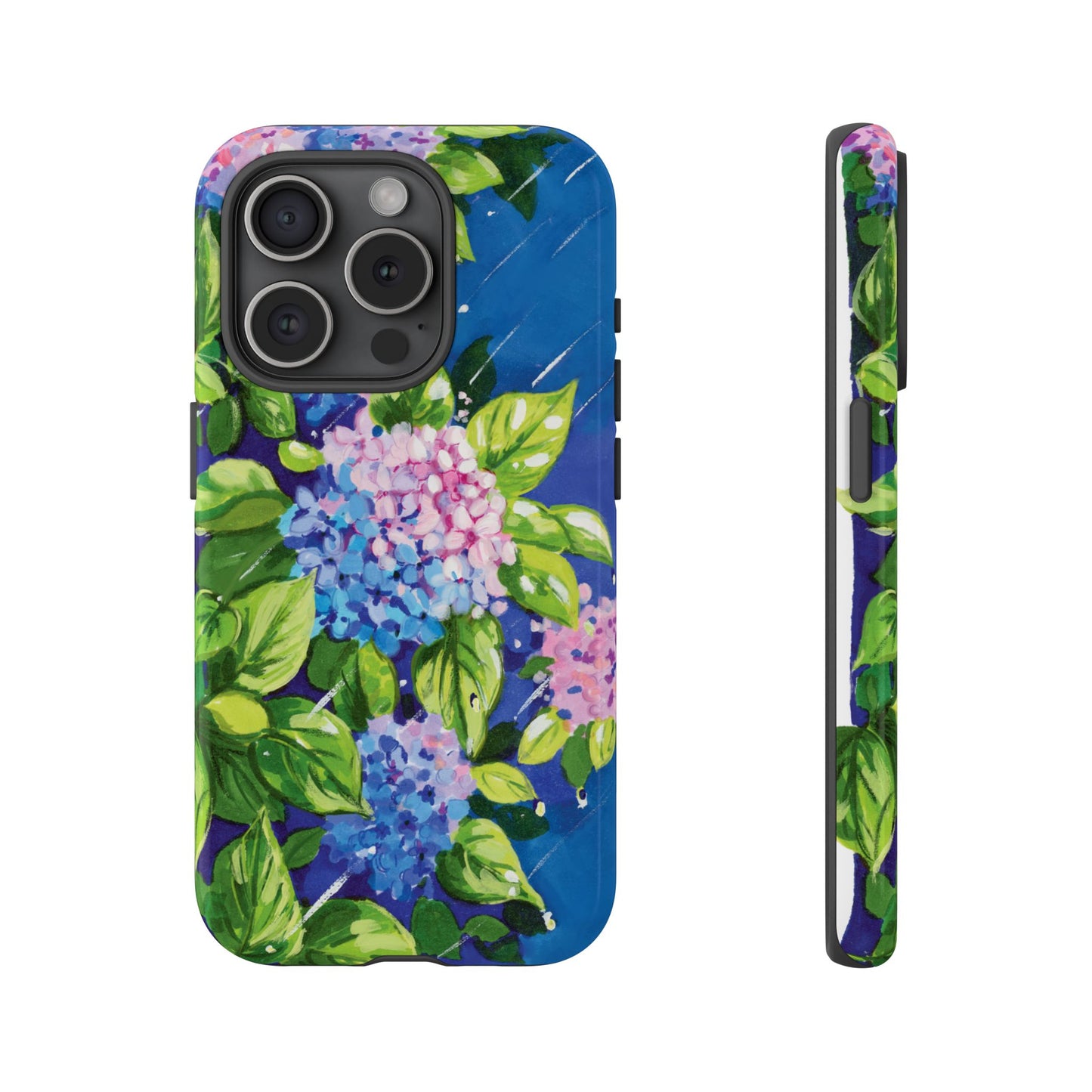 Hydrangeas Flower in the rain- Tough Phone Cases