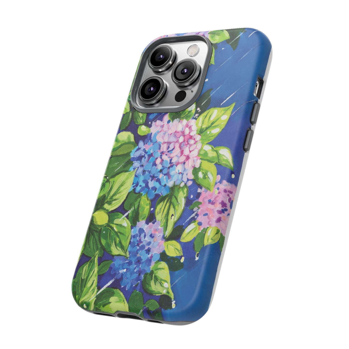 Hydrangeas Flower in the rain- Tough Phone Cases