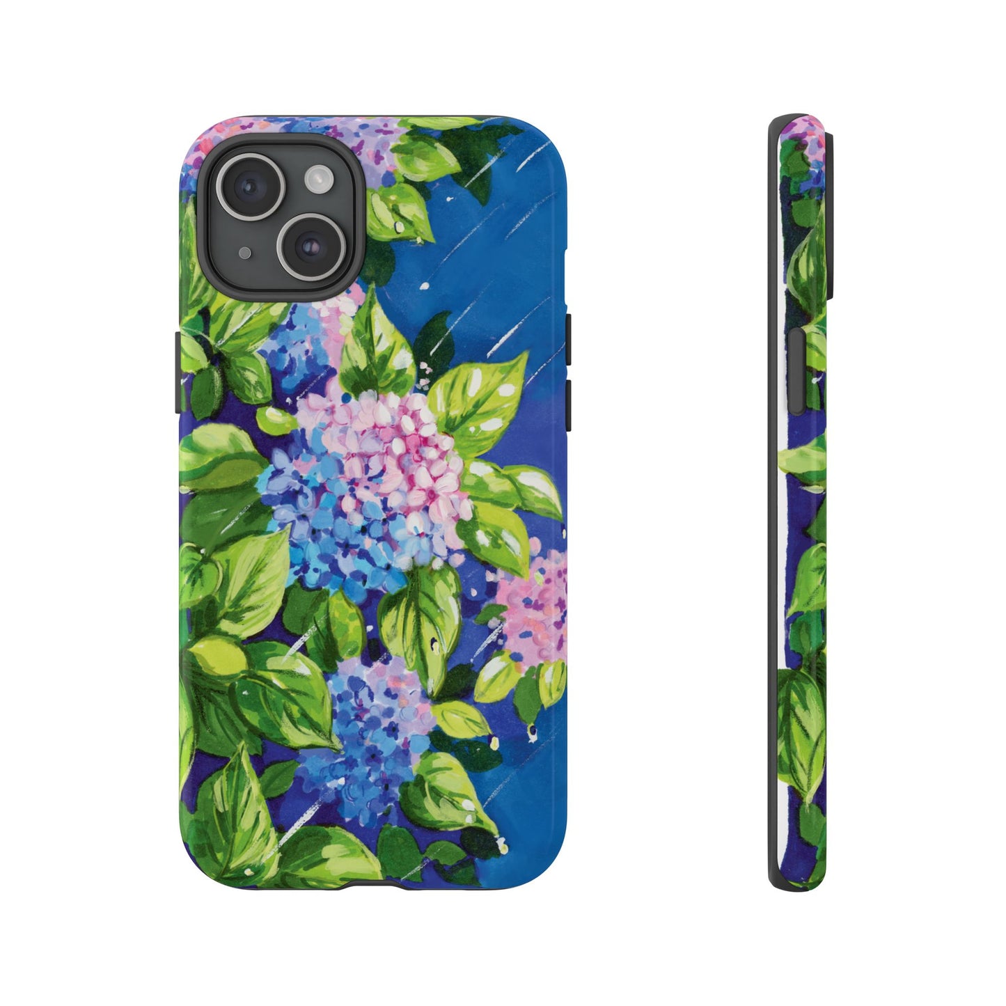 Hydrangeas Flower in the rain- Tough Phone Cases