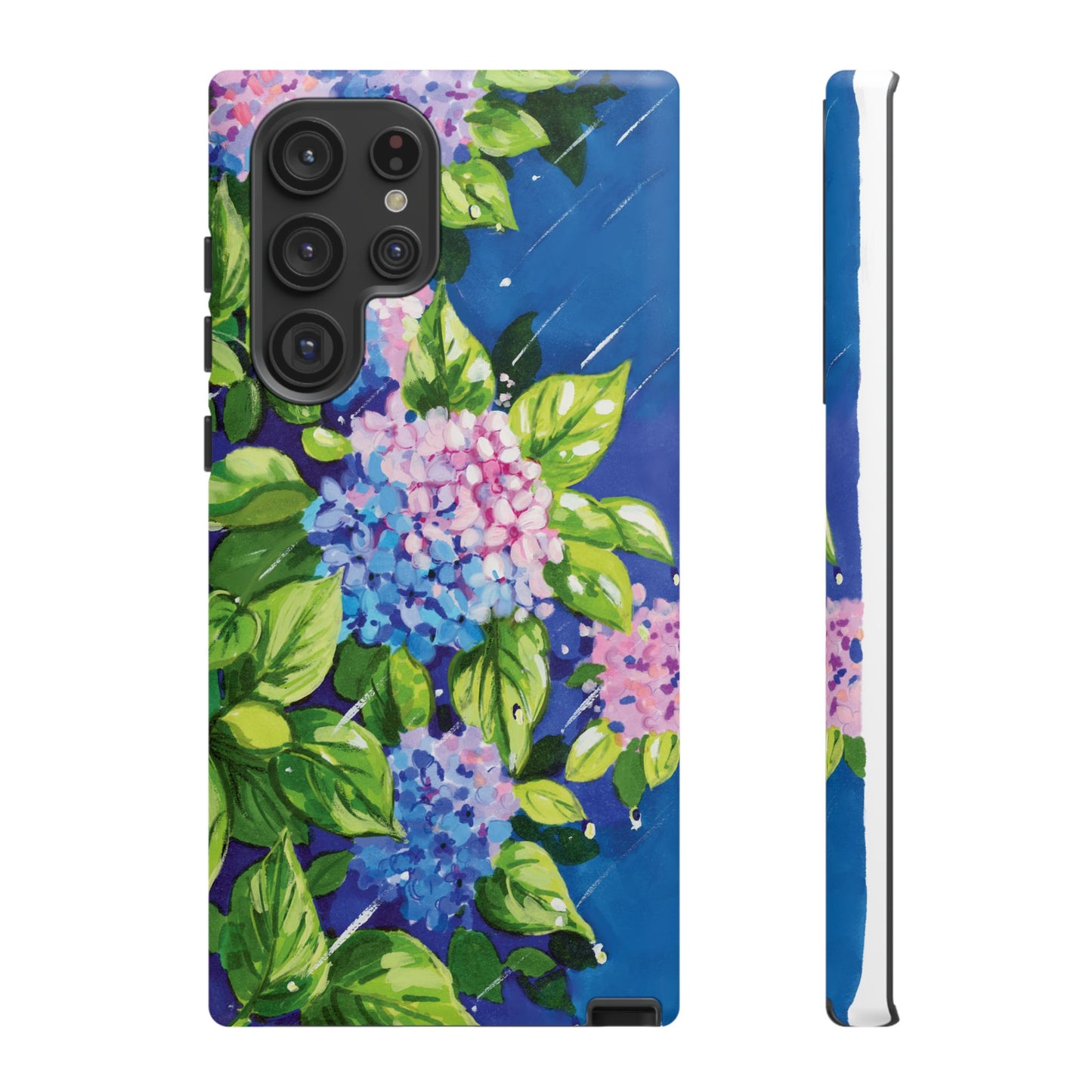 Hydrangeas Flower in the rain- Tough Phone Cases