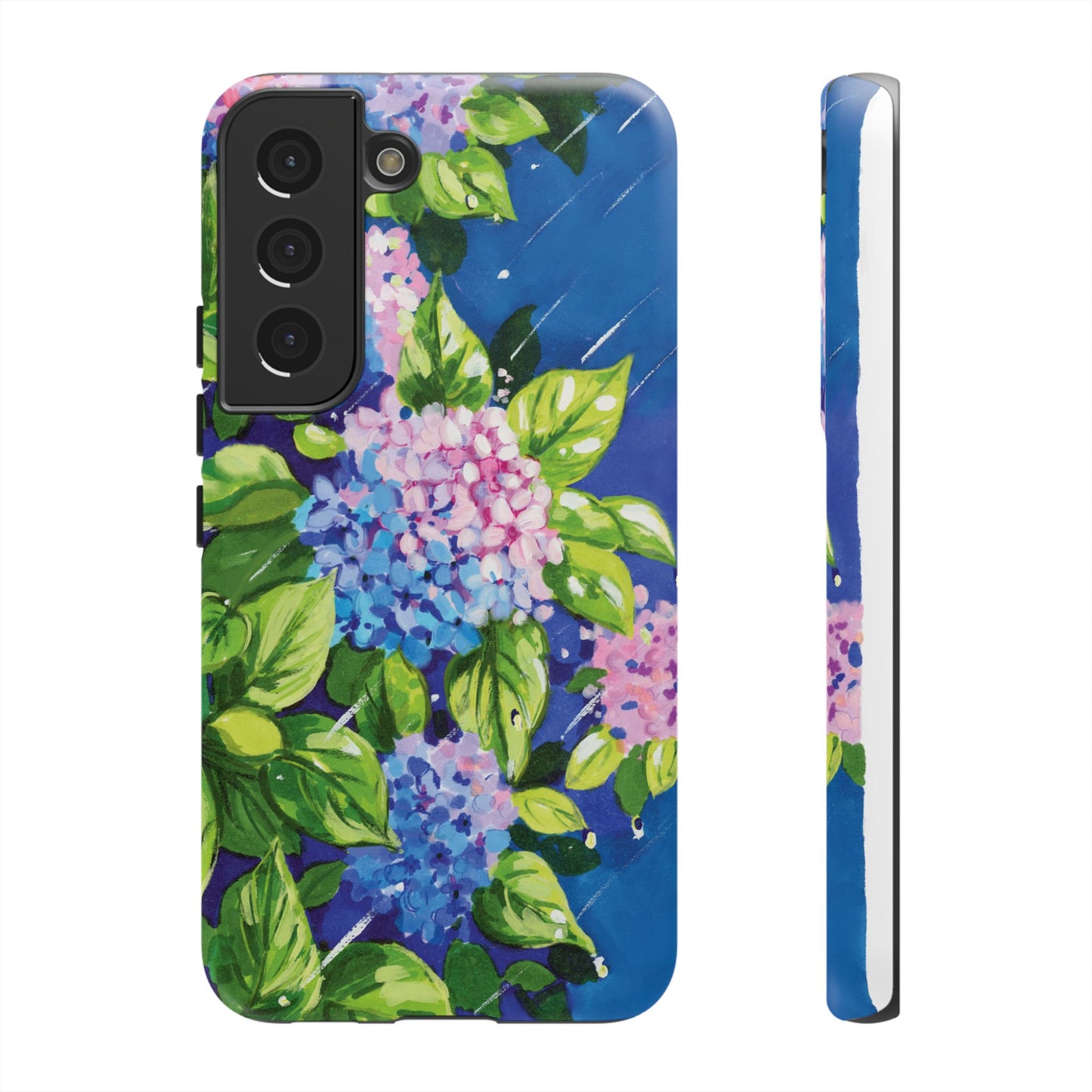 Hydrangeas Flower in the rain- Tough Phone Cases