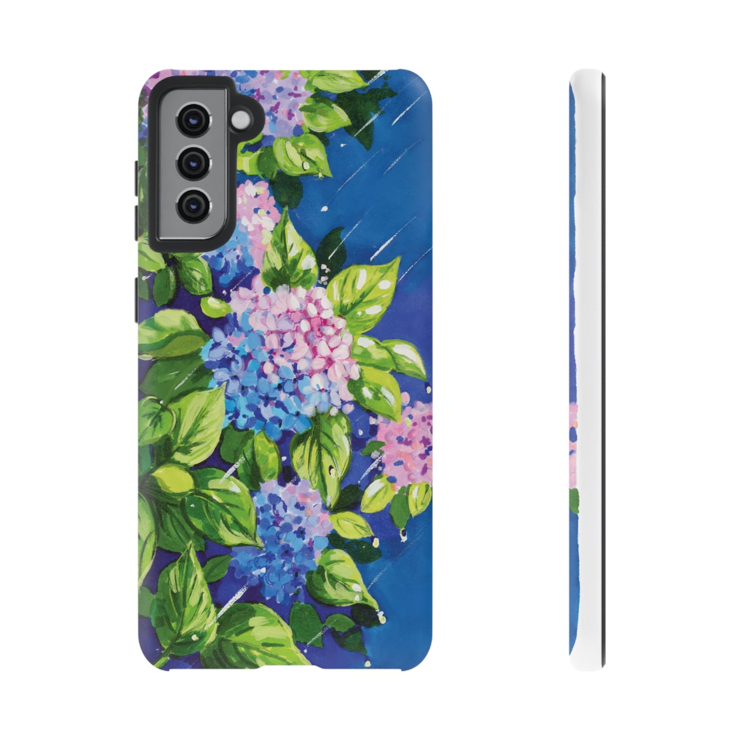 Hydrangeas Flower in the rain- Tough Phone Cases