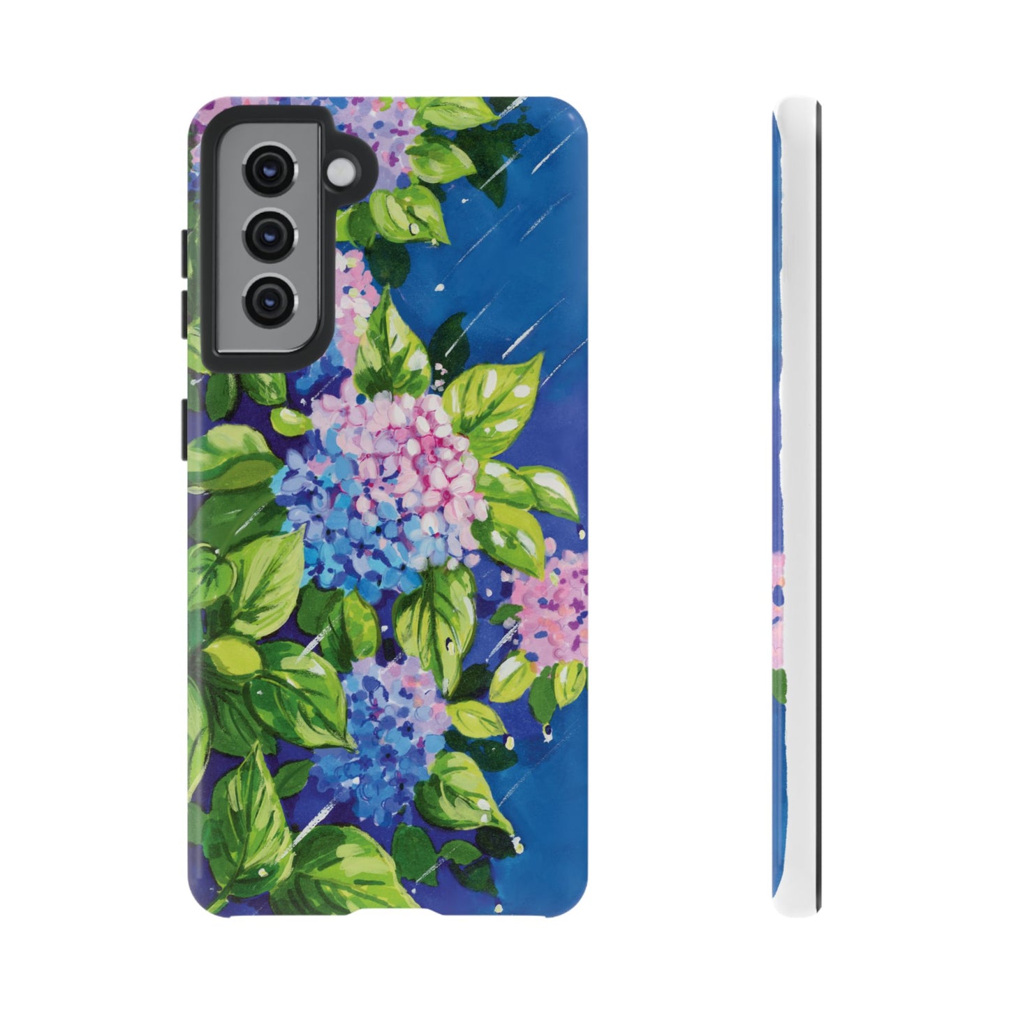 Hydrangeas Flower in the rain- Tough Phone Cases