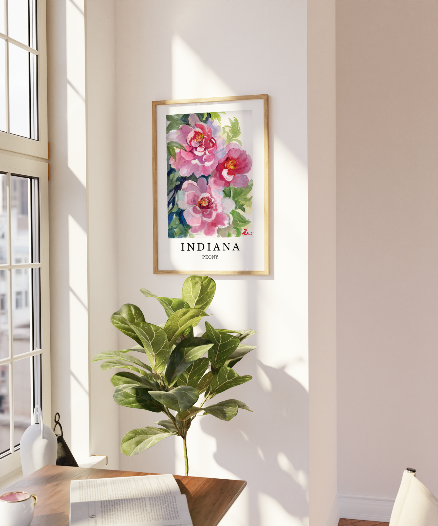 Indiana Peony Art Print – State Flower Series
