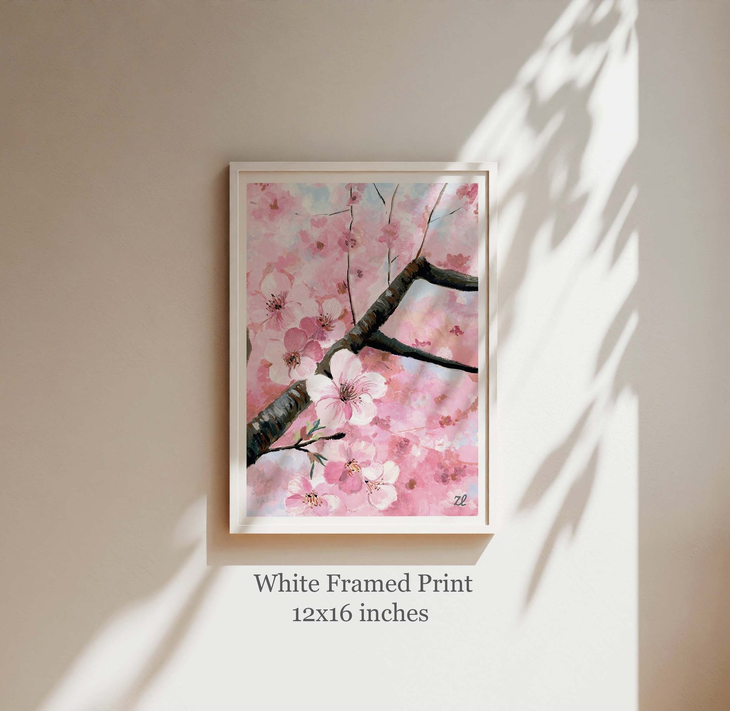 Cherry Blossom Art Print- Cotton Candy Gouache Art