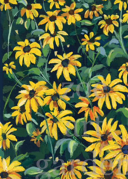 Yellow Wildflower Wall Art- Black-Eyed Susan art print